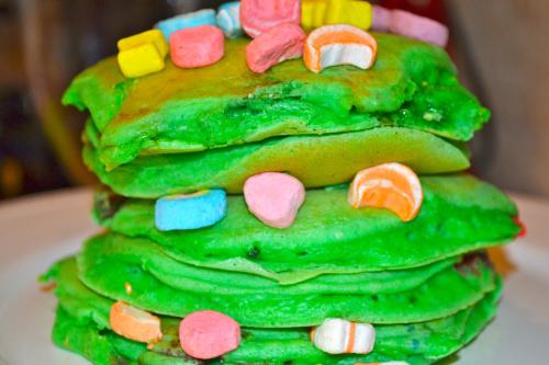 St. Patricks Day Lucky Charm Pancakes 